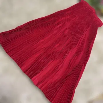 밤 플레이 페이턴 플레이스 아코디언 스커트 예쁜 빨간색