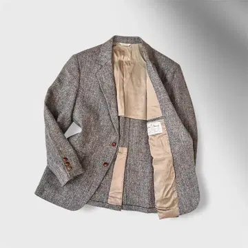 vintage Harris Tweed 테일러드 자켓 브라운 XL