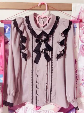 ROJITA 더블 리본 프릴 블라우스 핑크