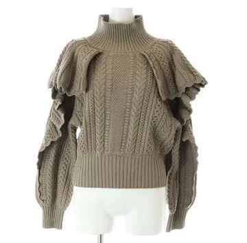 스나이델 SNIDEL 프릴 케이블 디자인 니트