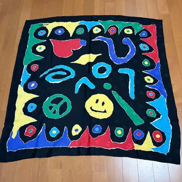 MOSCHINO 컬러풀 스카프 약 90cm x 90cm