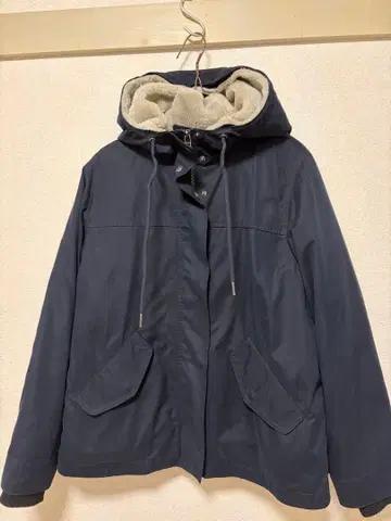 네이비 플리스 안감 마운틴 후드티