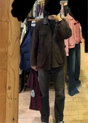 빈티지 브라운 가죽 카 코트