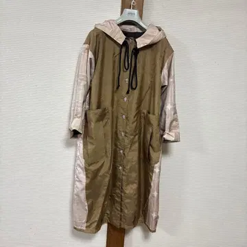 No.23 오시마 명주 리메이크 후드 부착 롱 코트 손바느질