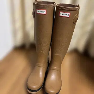 HUNTER 장화 베이지 사이드 버튼
