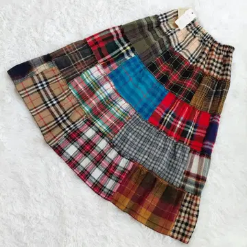 택 포함 페이보릿 롱 스커트 패치워크 아메리칸 컨트리