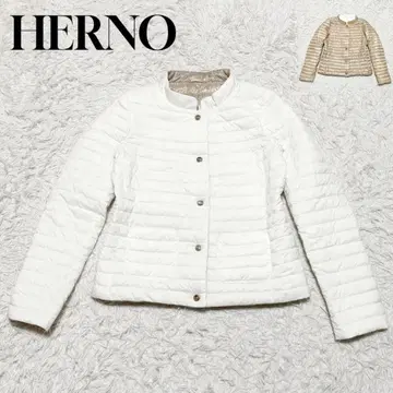 새상품급 헬레노 라이트 다운 리버서블 화이트 그레이지 사이즈 46