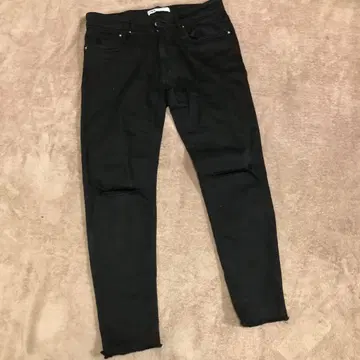 새상품급 ZARA 남성용 스키니 청바지 데미지 가공 M~L 블랙
