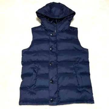 backnumber 후드 부착 다운 베스트 네이비 L 다운 페더