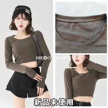 다리치 darich 컷 크롭 상의 T셔츠 C-GRY