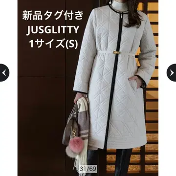 [택 포함 새상품] 저스길리티 퀼팅 충전솜 미들 코트 1사이즈