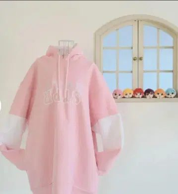 스토푸리 루즈핏 후드티 핑크