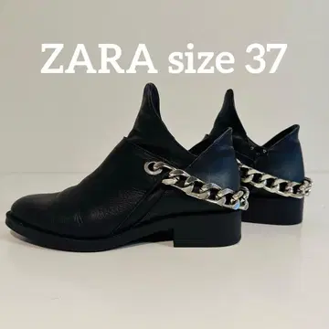 ZARA 천연 가죽 블랙 레더 숏부츠