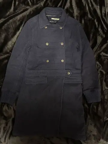 나폴레옹 네이비 더블 브레스트 울 롱 코트 골드 버튼 구제 의류