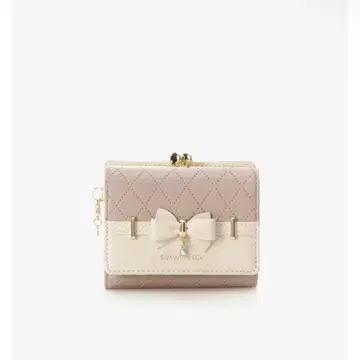 사만사 베가 퀼팅 악센트 리본 접이식 지갑