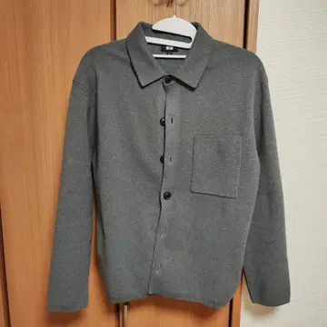 새상품급 UNIQLO 밀라노 셔츠 리브 가디건 M 그레이