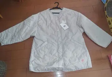 [ JaVa 자바 콜라보 ] 노카라 퀼팅 코트 아이보리