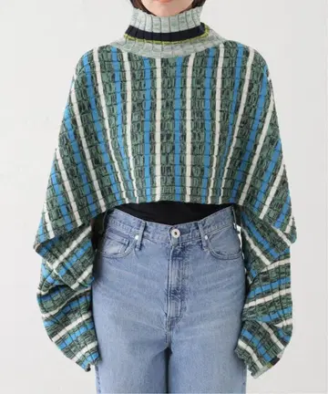 waste yarn project 니트 판초