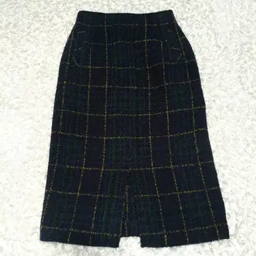 ROPE 트위드 체크 포켓 부착 타이트 스커트 38