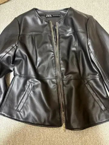 ZARA 블랙 가죽 자켓 XL