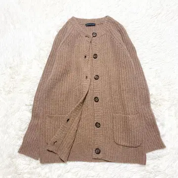 ESTNATION 캐시미어 혼방 가디건 하찌 브라운 크루넥