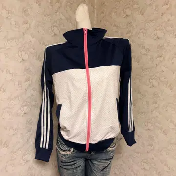 헤이세이 갸루 00s 캐주얼 저지 네이비/화이트/핑크 Y2K 그런지