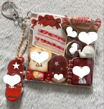 가챠 파우치 [ 강아지 딸기 쇼트 케이크 ]