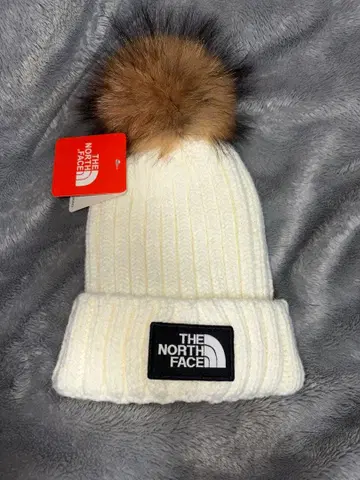 THE NORTH FACE 화이트 니트 모자