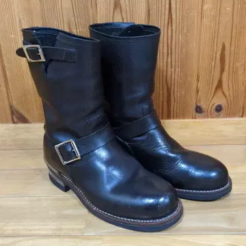 Hawkins 블랙 가죽 엔지니어 부츠 24.5cm