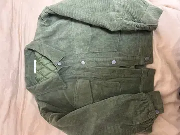 RETRO GIRL 코듀로이 자켓 올리브 그린