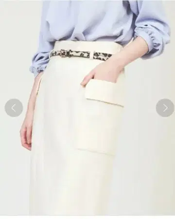 The Virgnia 레오파드 벨트 부착 타이트 스커트