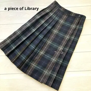 a piece of Library 울 플리츠 랩 스커트 일본제