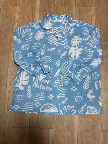 JUNGLIA 알로하 셔츠 카리유시 긴팔 7부 소매 M 사이즈