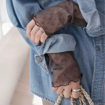 [ Spick and Span ] 도트 튤 하이넥 풀오버