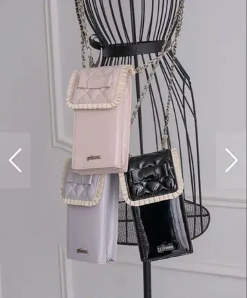 pium 프론트 리본 에나멜 폰 홀더 블랙