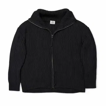 [ Edit ] 리브 니트 집업 블랙 하이넥 성숙 캐주얼