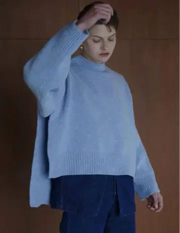 CLANE 클라네 사이드 슬릿 와이드 케이프 니트