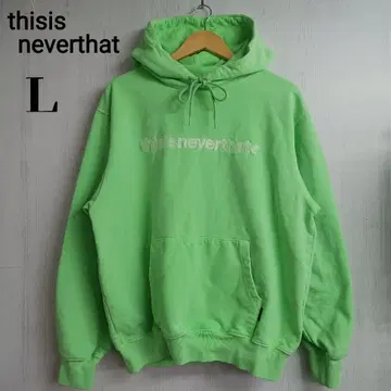 thisisneverthat 후드티 L 옐로우 그린 자수 로고