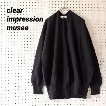 클리어 임프레션 뮤제 가디건 노카라 (2) 블랙 면 혼방 일본제