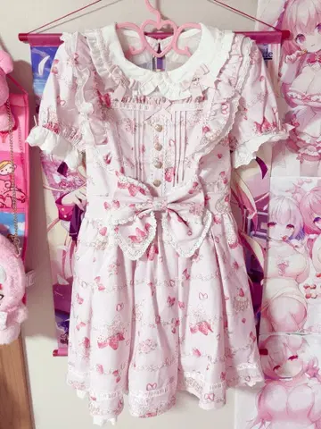 LIZLISA Creamy Berry 패턴 원피스 핑크