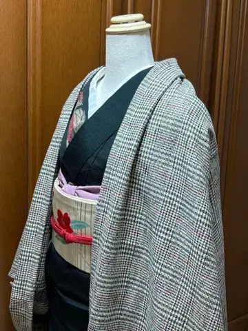 모몽가 코트 ~ 울 체크