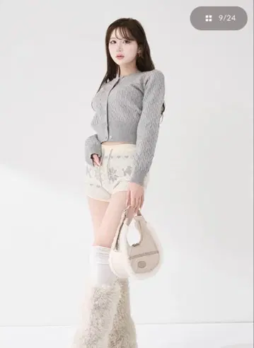 다리치 노르딕 니트 숏팬츠 아이보리