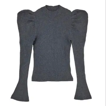 volume sleeve glitter rib knit top