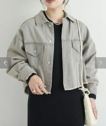 새상품 데님 트윌 숏 자켓 그레이