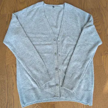 그레이 캐시미어 버튼 가디건
