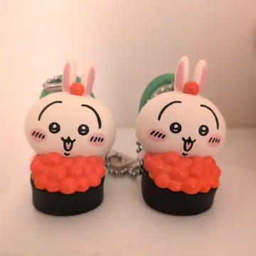 치이카와 (먼작귀) 스시 토끼 피규어 키링 2개 세트