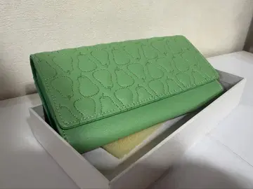 라이트 그린 장지갑 양배 모양 패턴