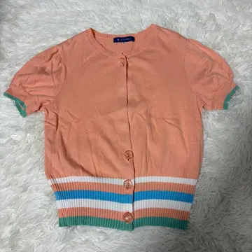 새상품급 [M'S GRACY] 반팔 니트 40 L 오렌지 신축성 선명한