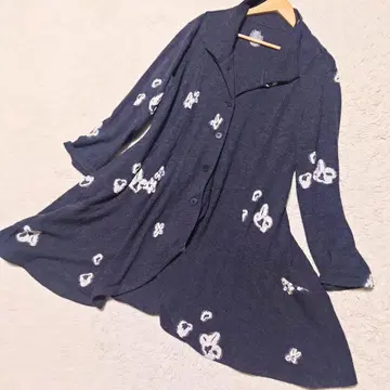 [레어] 자우 지우 꽃무늬 센소유니코 변형 울 롱 코트