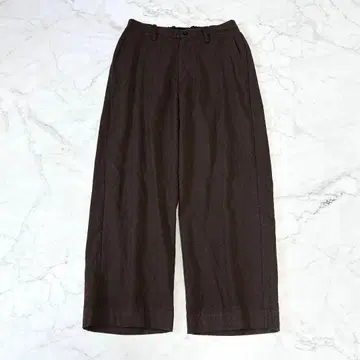 유니버셜 티슈 울 100% 와이드 팬츠 일본제 브라운 1